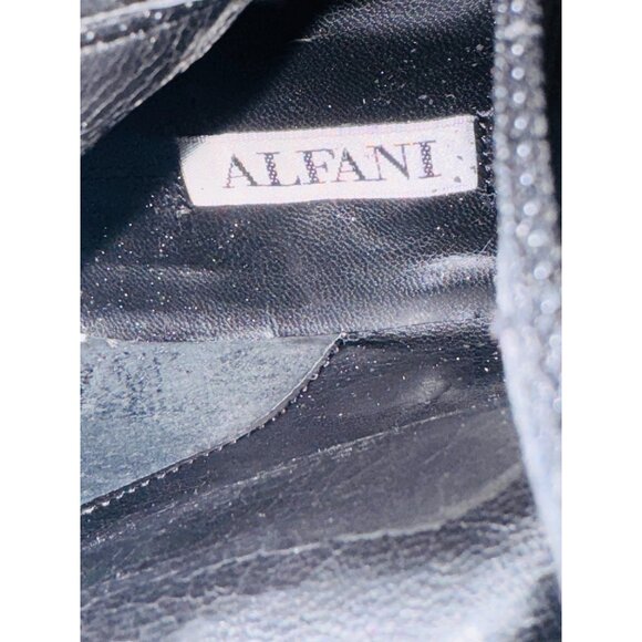 Alfani Women 9.5 Black Leather Knee-High Preppy Money Boot Studded Equestrian - Picture 6 of 10